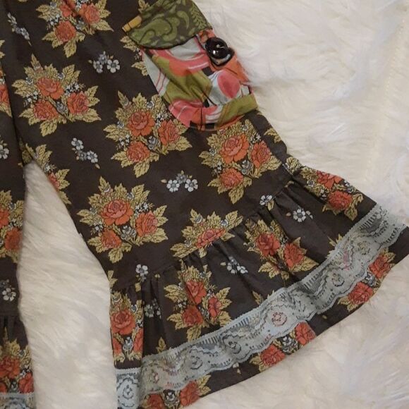 Matilda Jane pants Ruffle bottom Pants Brown With Pocket Size 2 Fall Season - Picture 2 of 5